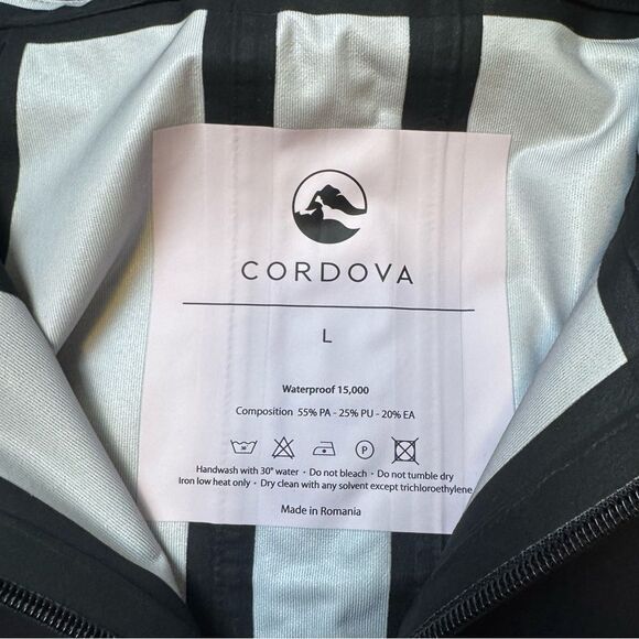 Cordova Ski Technical Performance Anorak Shell Jacket Large Black Waterproof - Picture 5 of 9